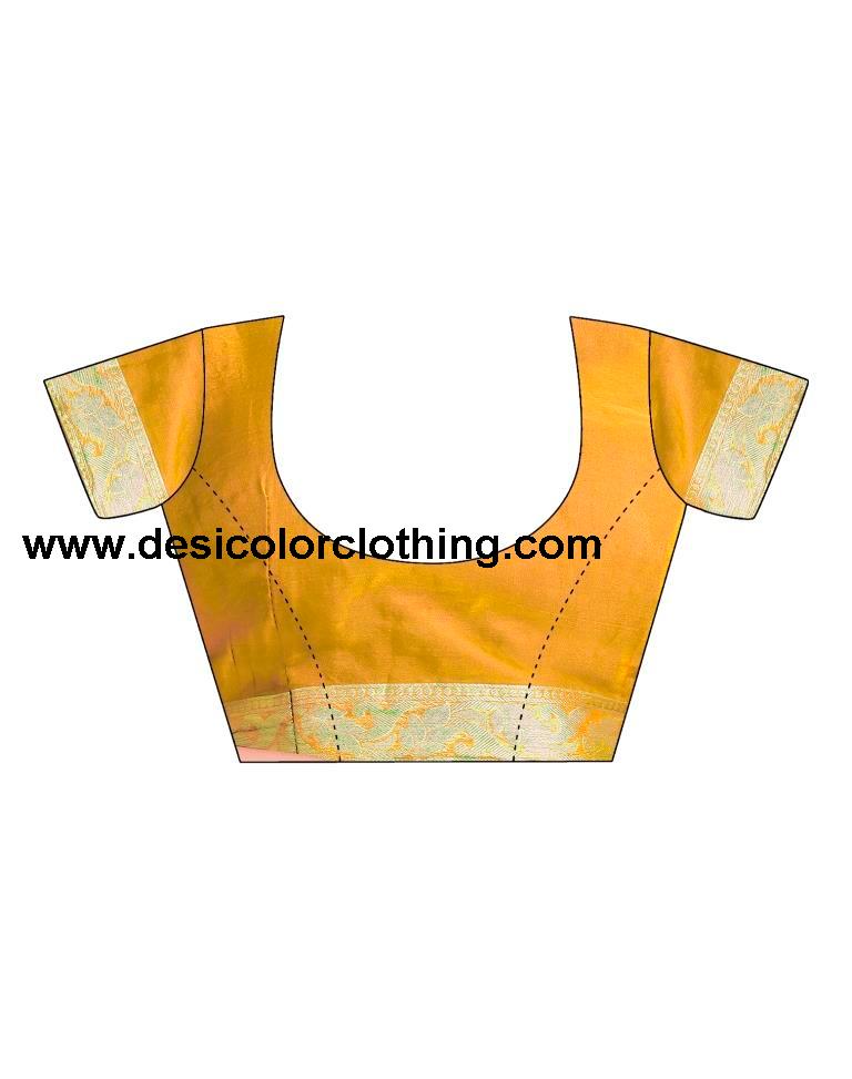 Yellow Orgenza Plain Saree