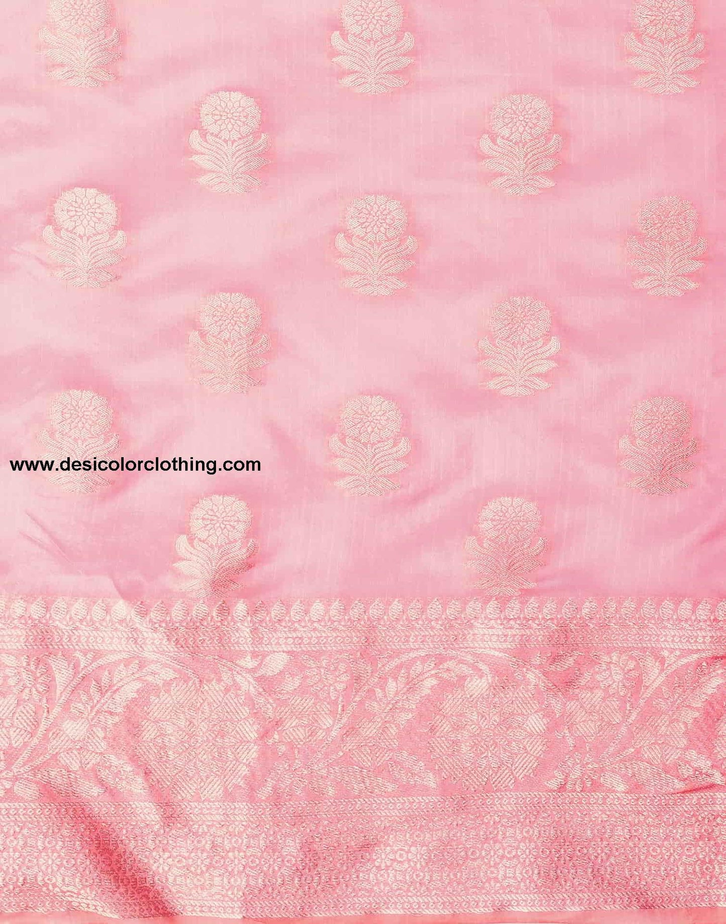 Pink Banarasi Silk Woven Saree