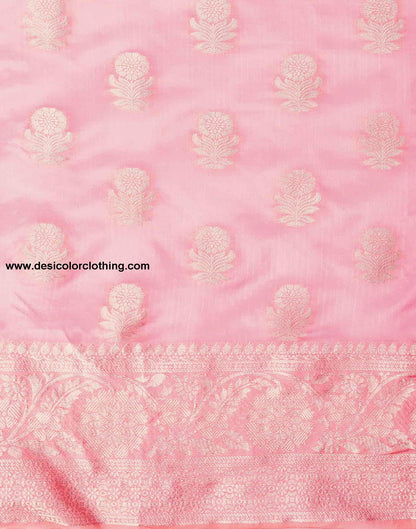 Pink Banarasi Silk Woven Saree