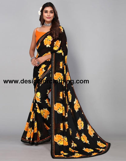 Black Georgette Saree