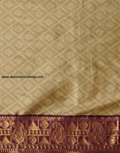 Brown Banarasi Silk Woven Saree