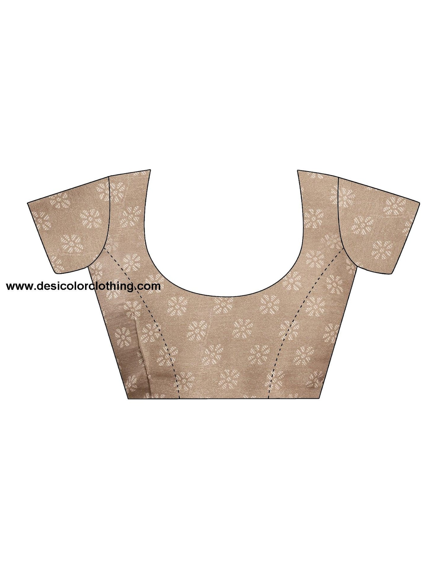 Beige Chiffon Printed Saree
