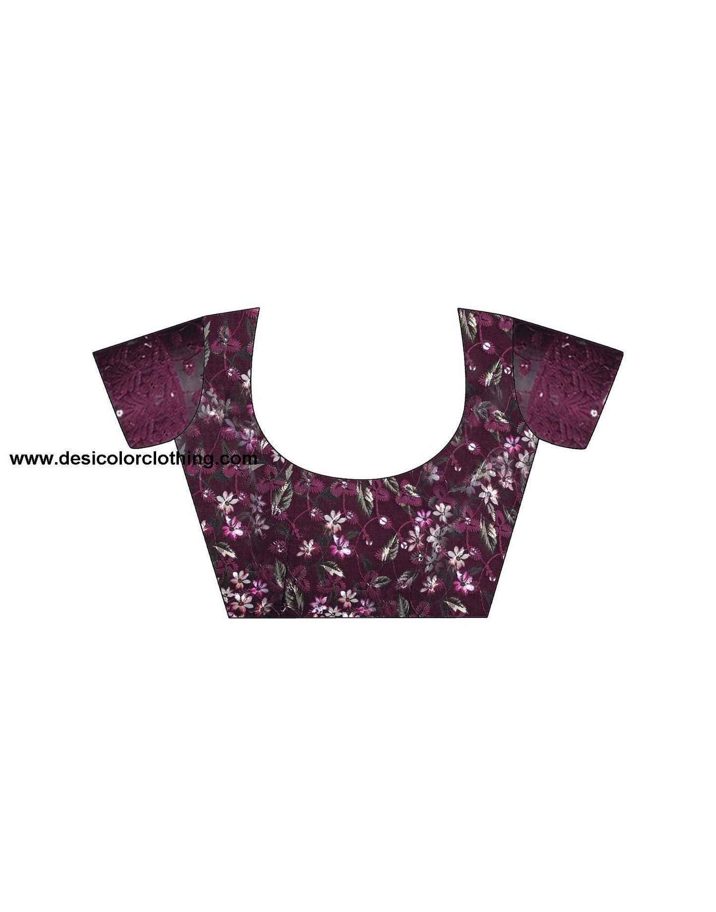 Wine Plain Georgette Saree