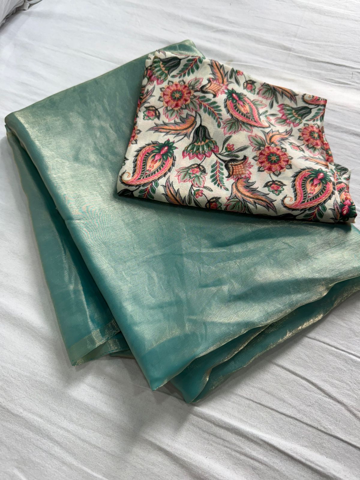 Product Image - Space Soft Silk Saree with Digital Print Blouse