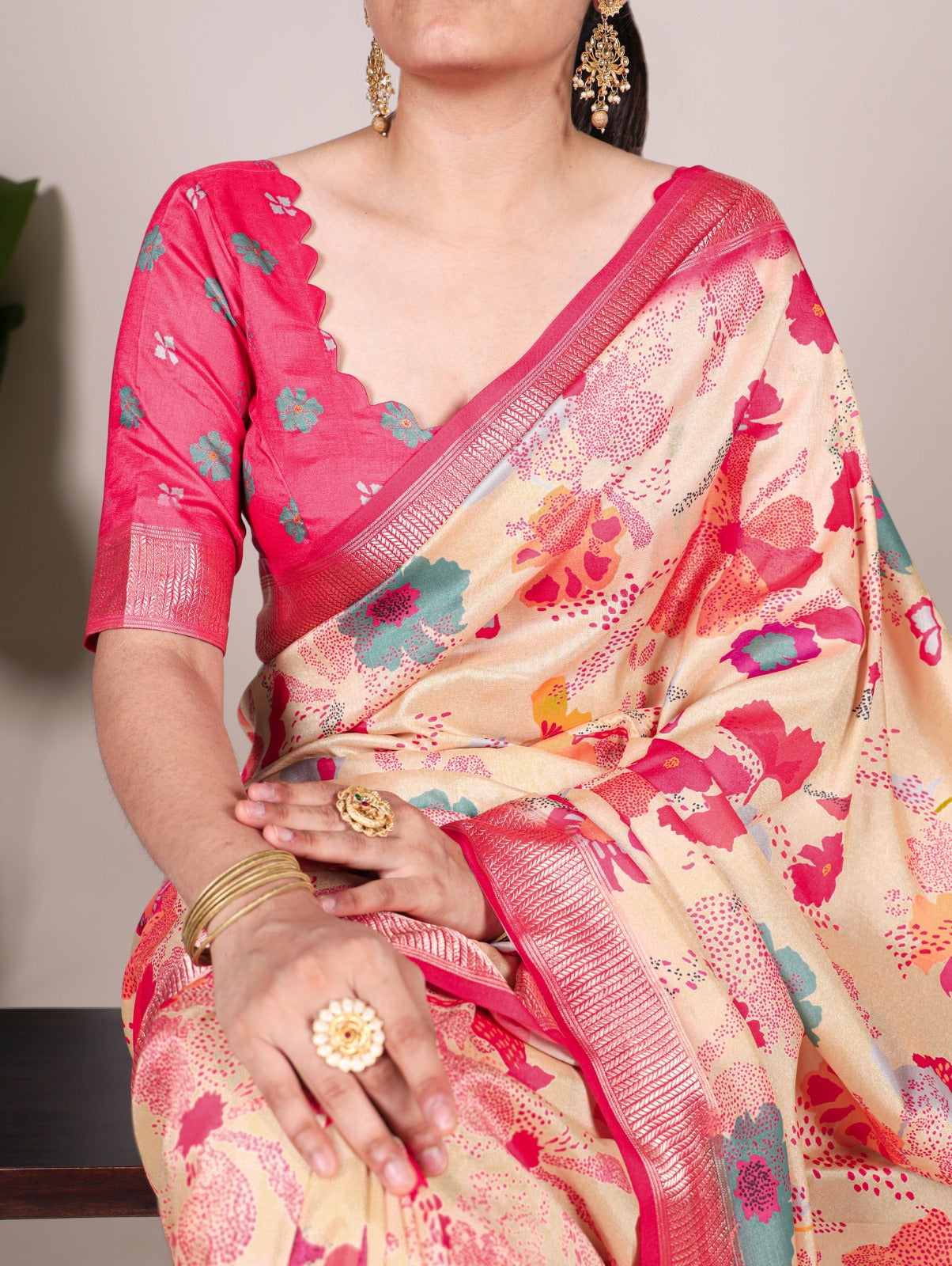 Product Image - Designer Tussar Silk Saree Collection with Viscose Border