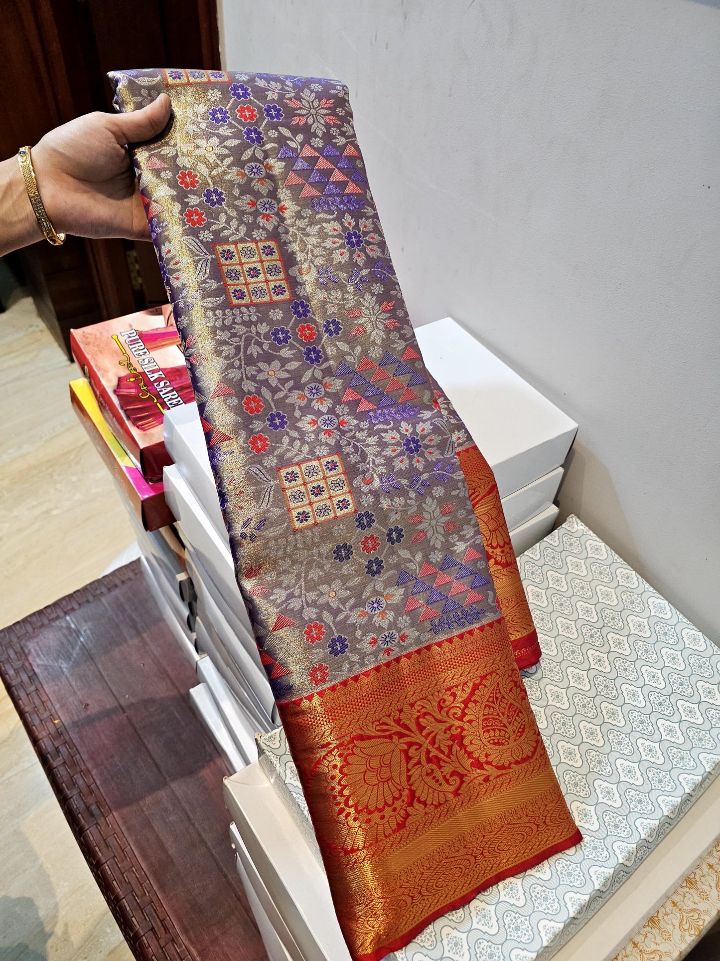 Product Image - Exquisite Semi-Silk Kanchipuram Designer Saree