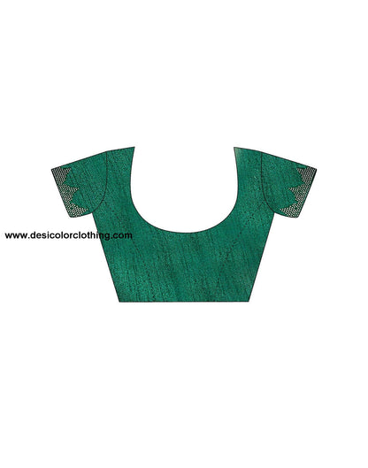 Dark Green Plain Georgette Saree