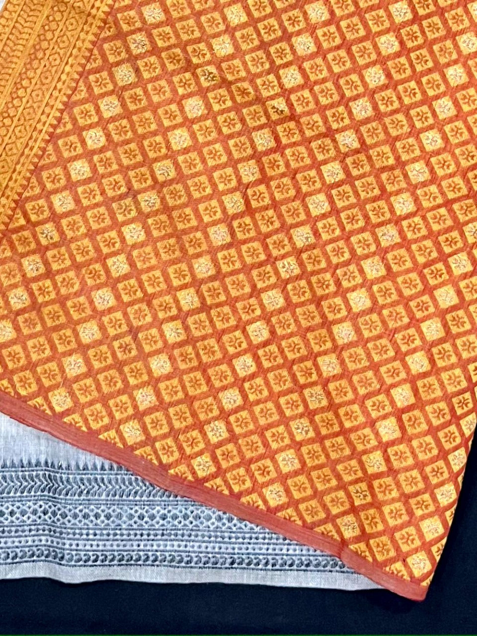 Product Image - Designer Muga Silk Saree with Contrast Weaving Border – Festive Wear