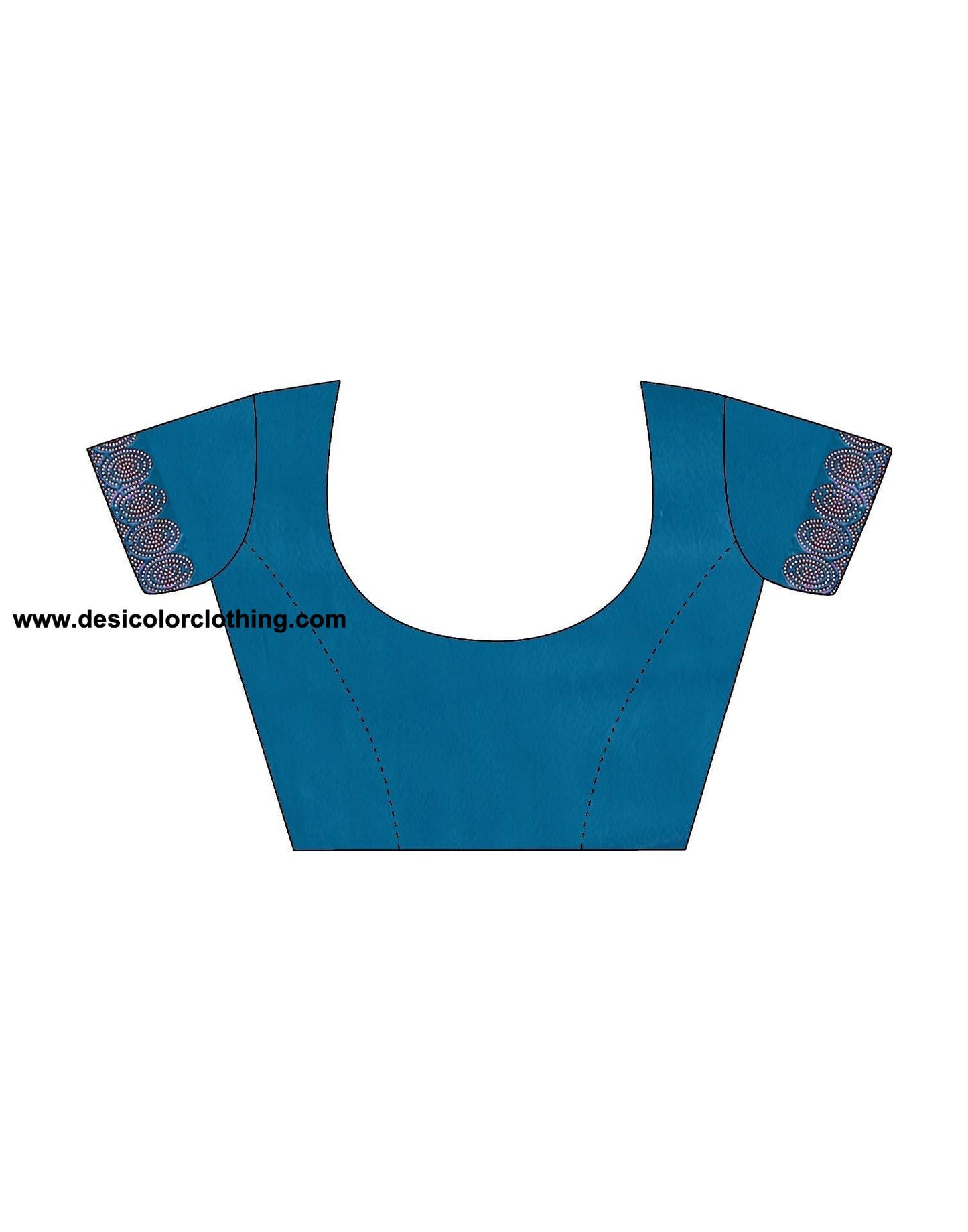 Dark Blue Satin Silk Saree with Stone Work Border & Matching Blouse
