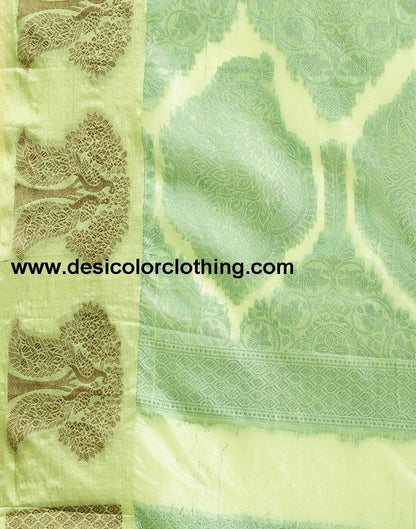 Pista Green Organza Saree