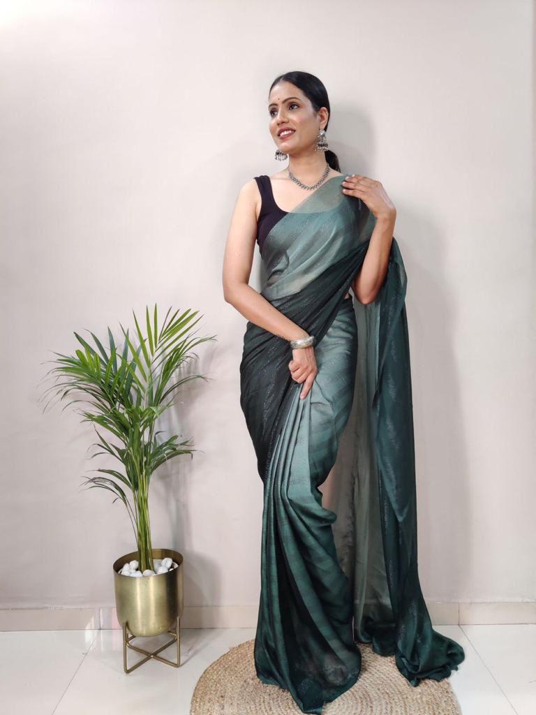 Product Image - Elegant 1 Min Ready to Wear Designer Saree | Georgette Fabric | Festive & Wedding Wear
