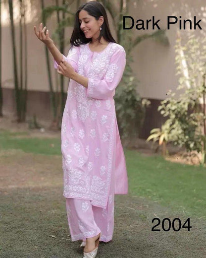 Product Image - Elegant Chikankari Kurti with Pant Set - Perfect Festive and Workwear