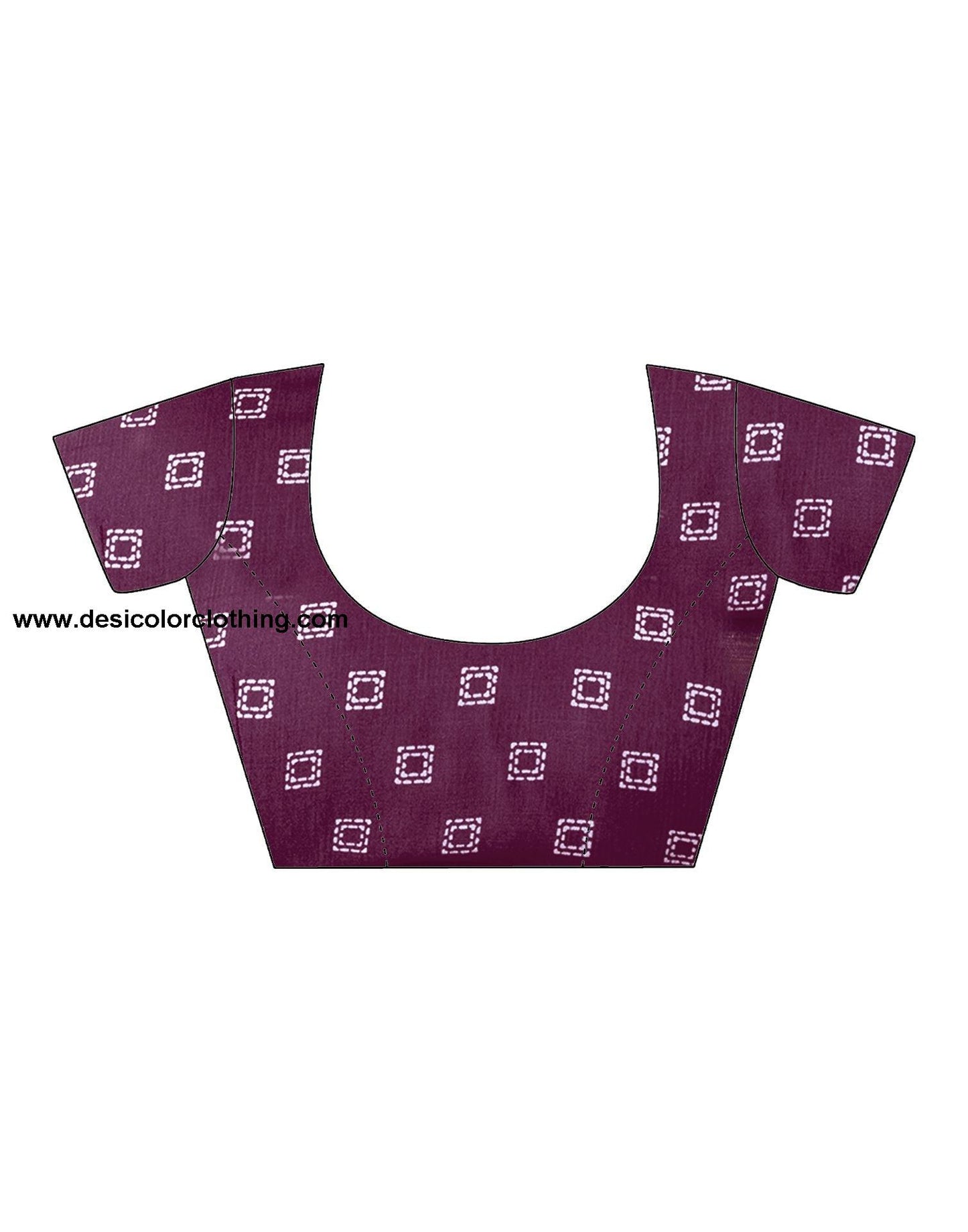 Wine Printed Cotton Saree
