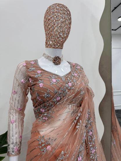 Product Image - Exquisite Designer Saree with Intricate Thred & Sequence Work