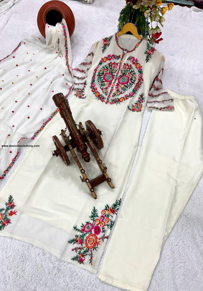 Party Wear Fox Georgette Kurti Pant