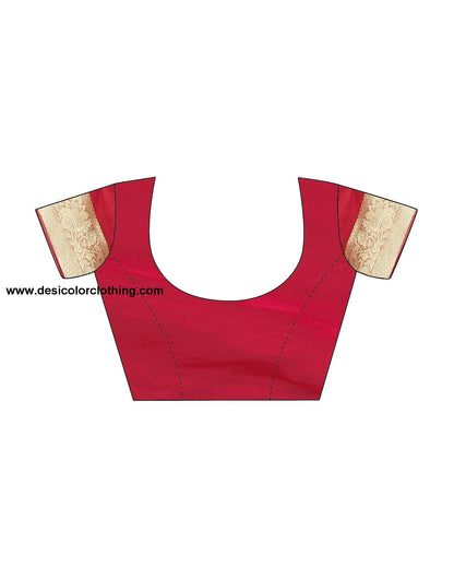Red Plain Organza Saree