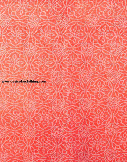Peach Chiffon Printed Saree