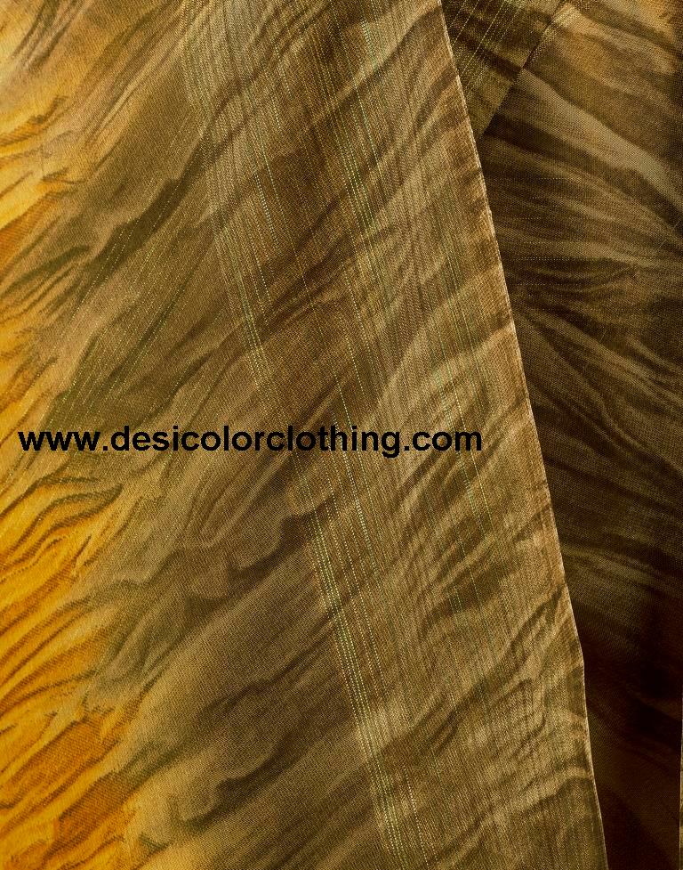Dark Beige Georgette Printed Ready to Wear Saree