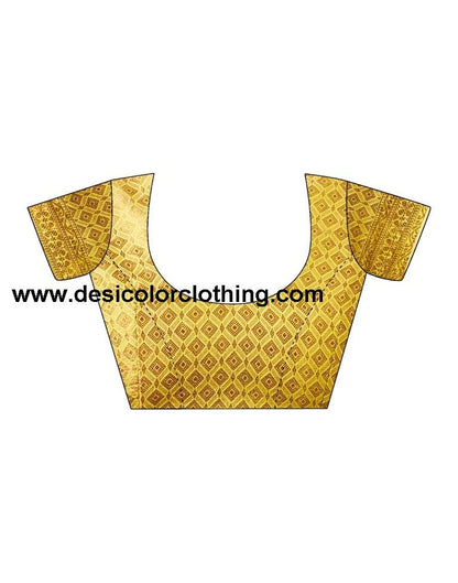 Yellow Silk Plain Saree