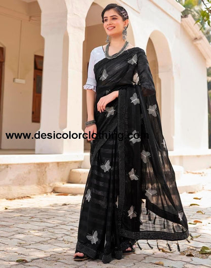 Black Chiffon Plain Ready To Wear