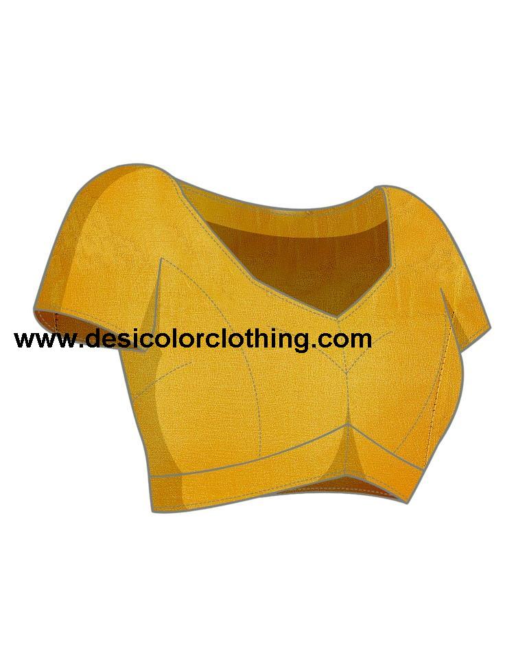 Turmeric Yellow Plain Organza Saree