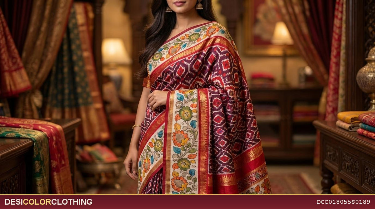 Product Image - Elegant Pochampally Silk Fancy Sarees - 2