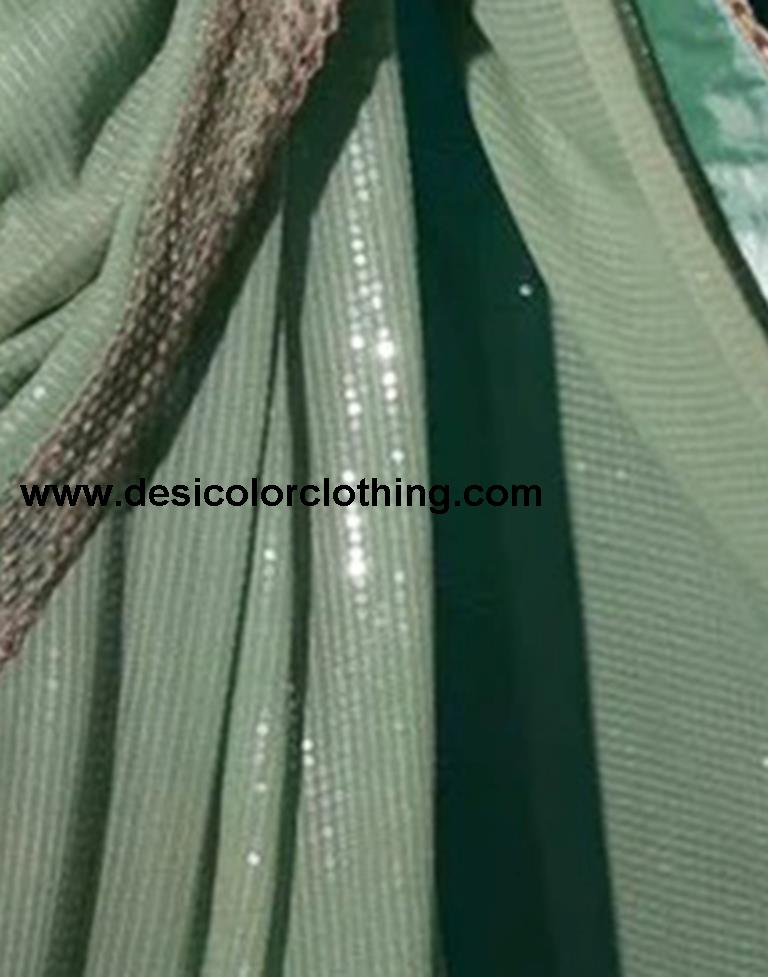 Pista Green Georgette Plain Sarees