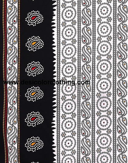 Black Printed Cotton Unstitched Salwar Suit Material