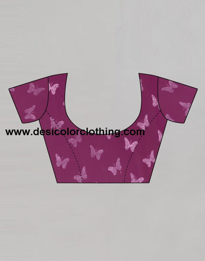 Wine Printed Saree | 2098S665