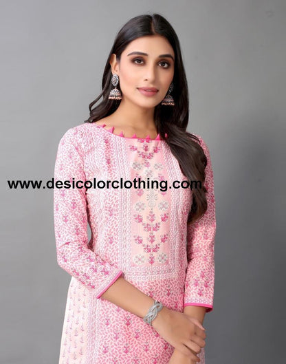 Printed Cotton Unstitched Salwar Suit Material