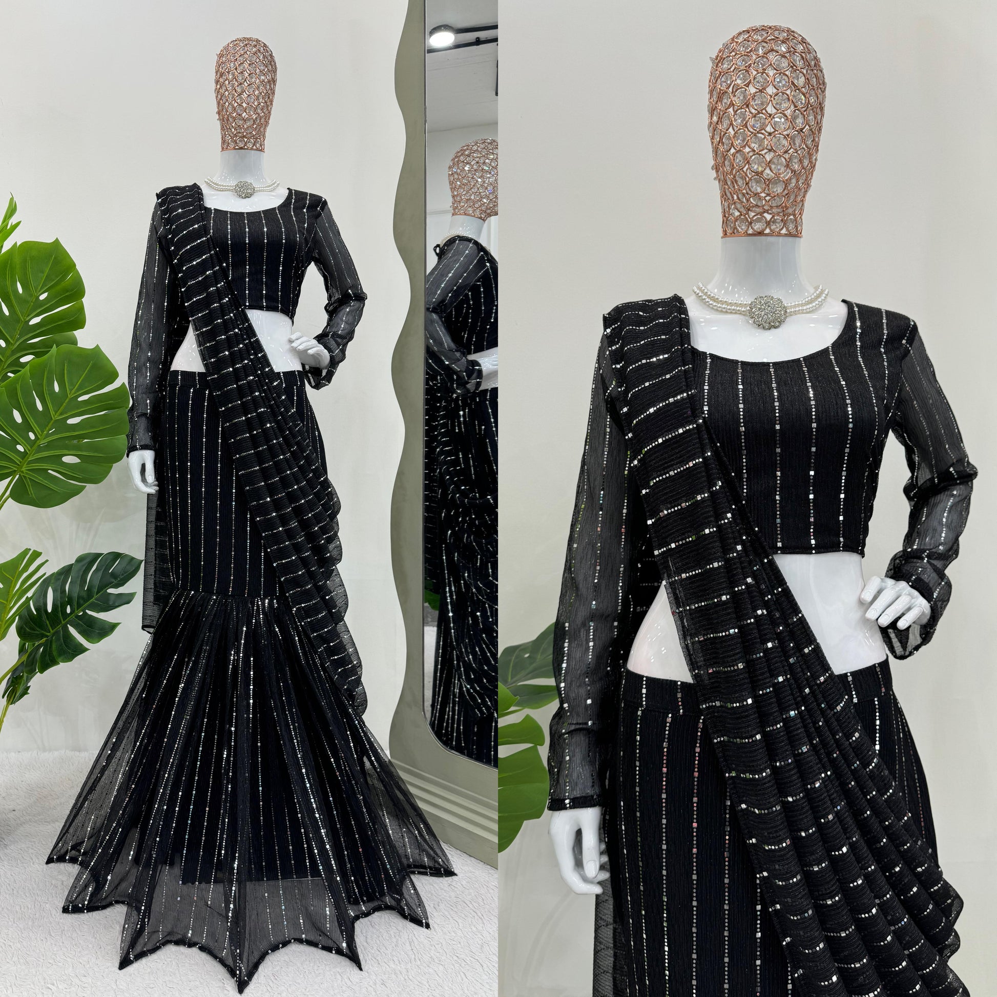 Product Image - Elegant Reday to Wear Lehengha Saree - Designer Georgette Ethnic Wear