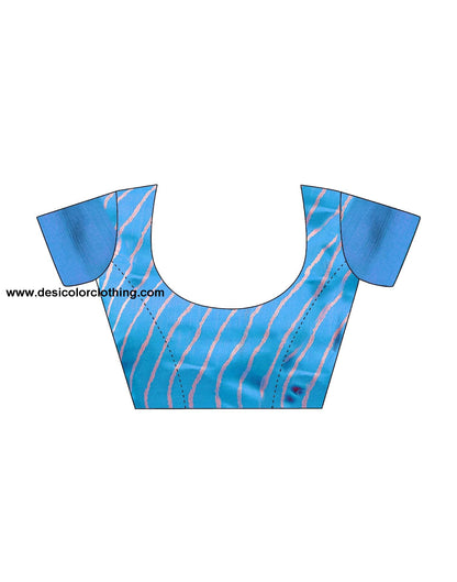 Blue Cotton Printed Saree