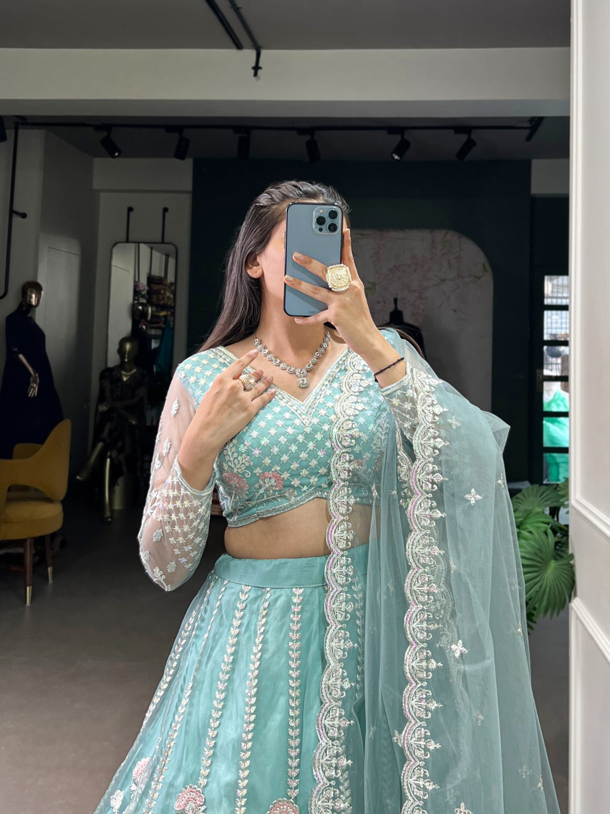 Product Image - Exquisite Pastel Blue Wedding Lehenga - 2025 Collection