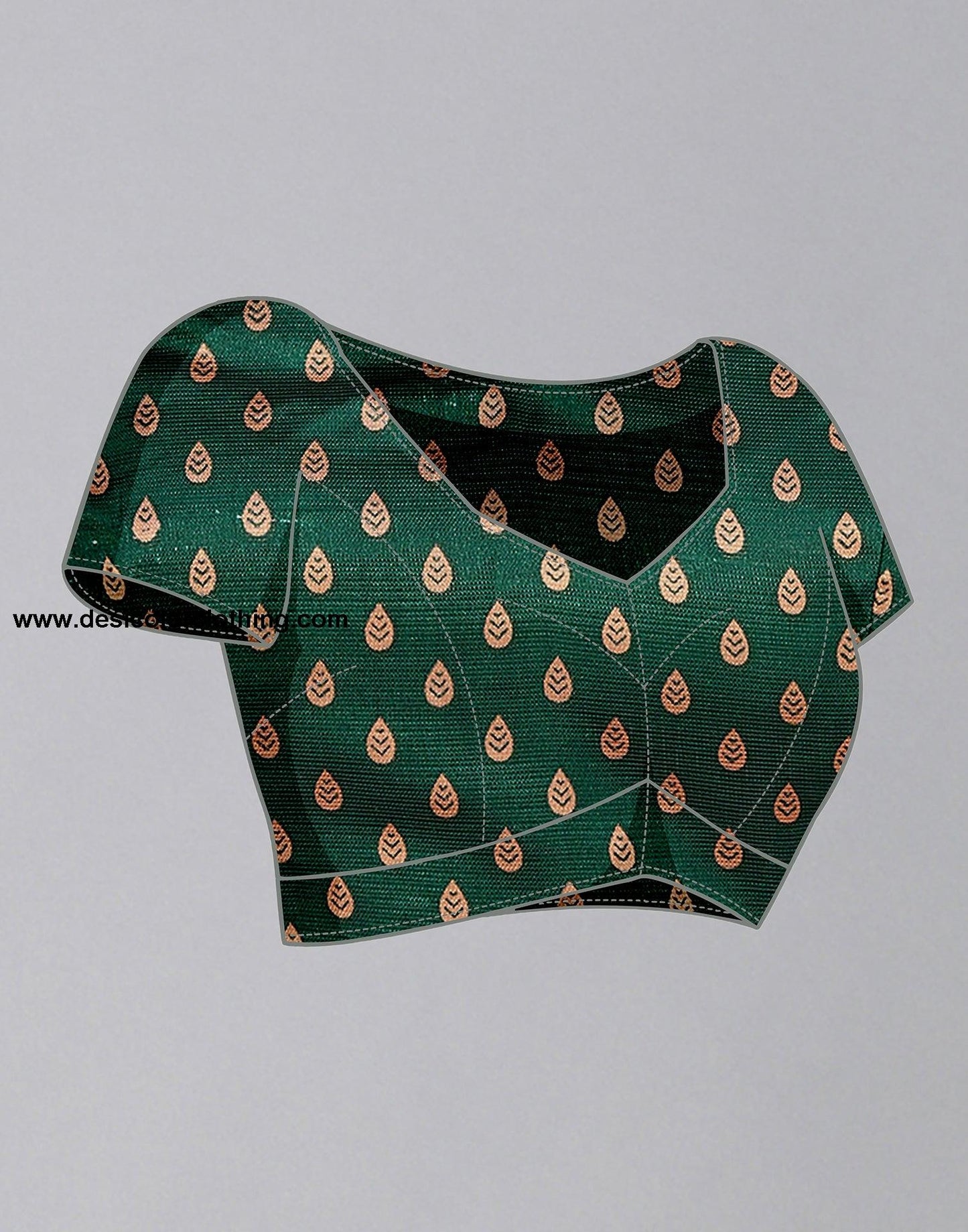Bottle Green Silk Printed Saree