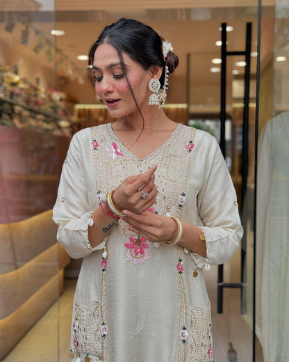 Product Image - Designer Georgette Festive Saree with Intricate Embroidery Work