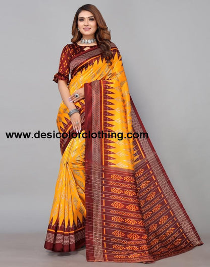 Yellow Silk Saree