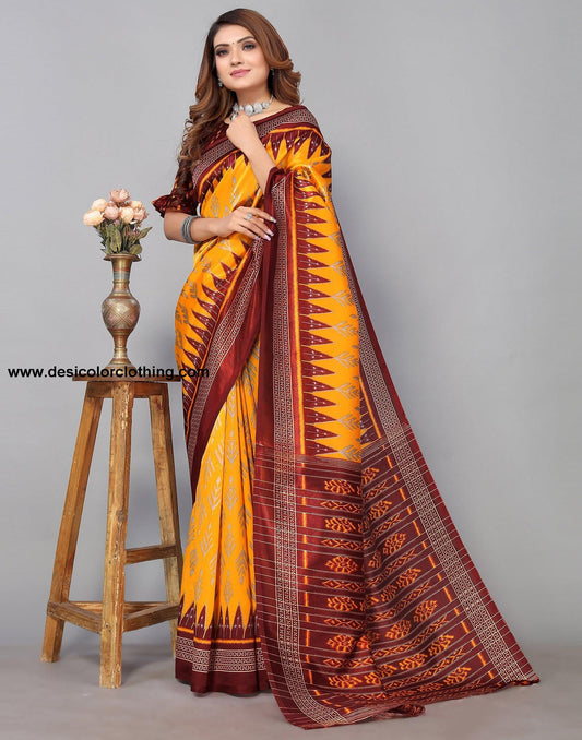 Yellow Silk Saree