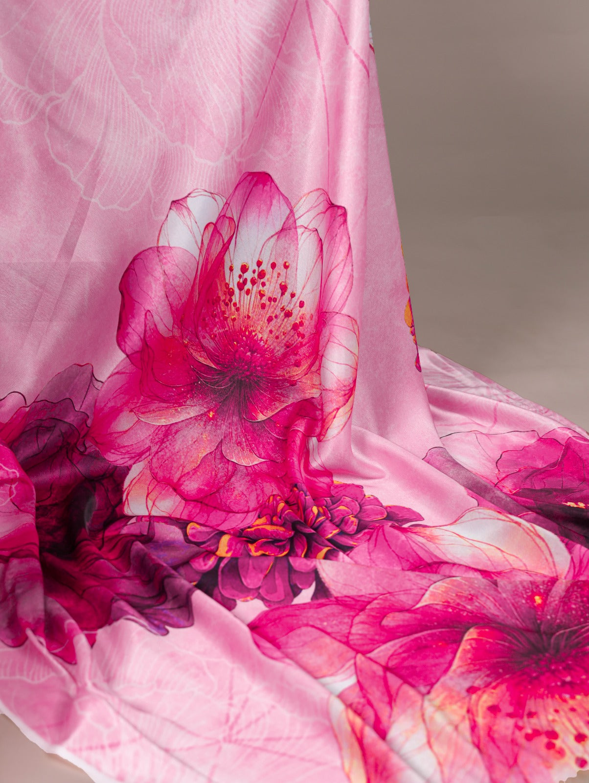 Product Image - Designer Satin Saree - Elegant Festive & Wedding Outfit