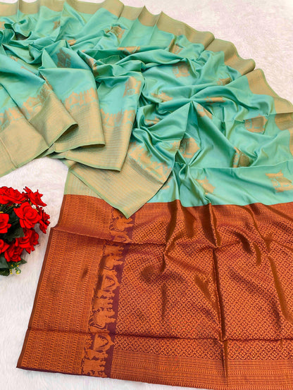 Product Image - Elegant Tissue Soft Silk Banarasi Saree - Ethnic Wear