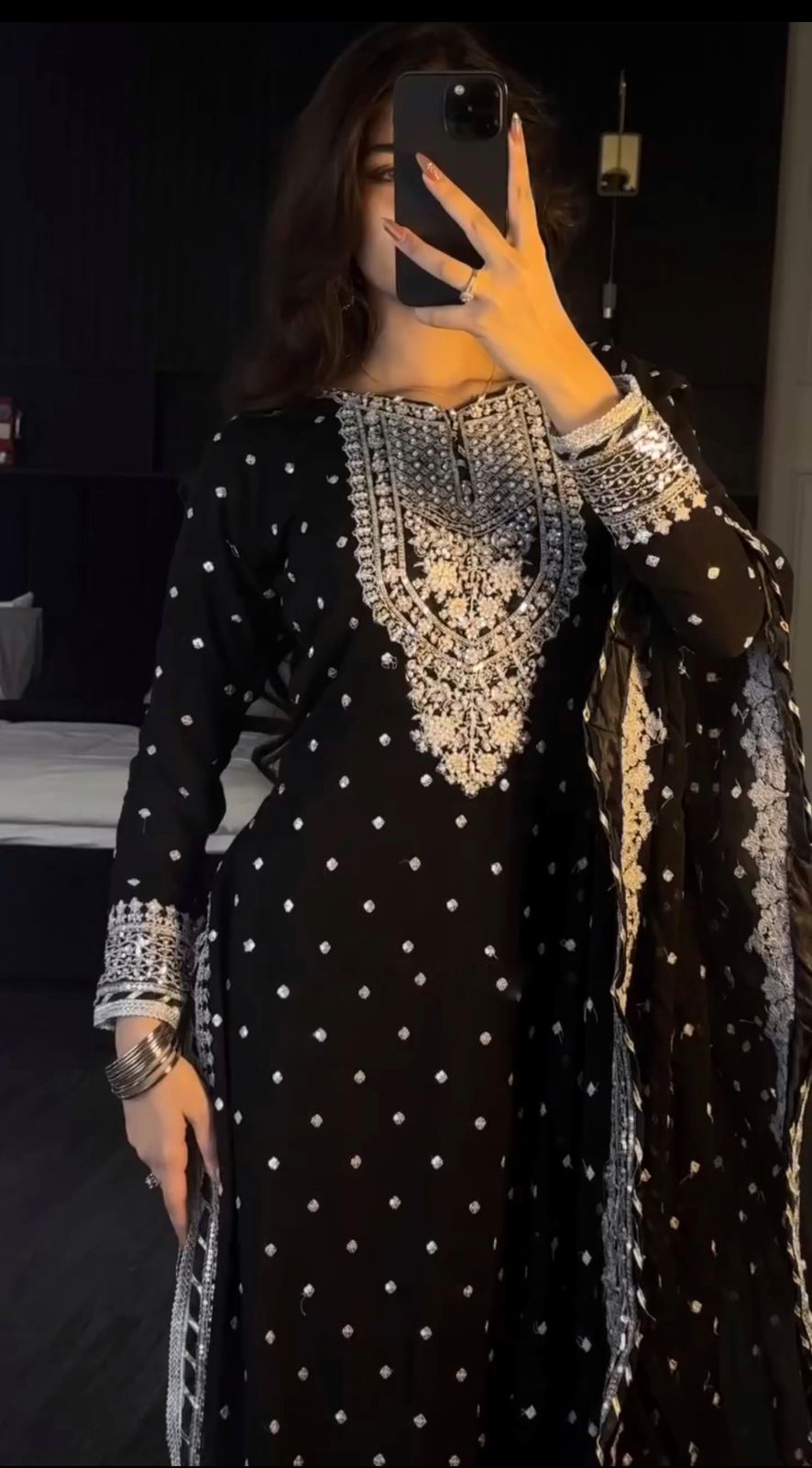 Product Image - Designer Georgette Festive Wedding Saree with Embroidery