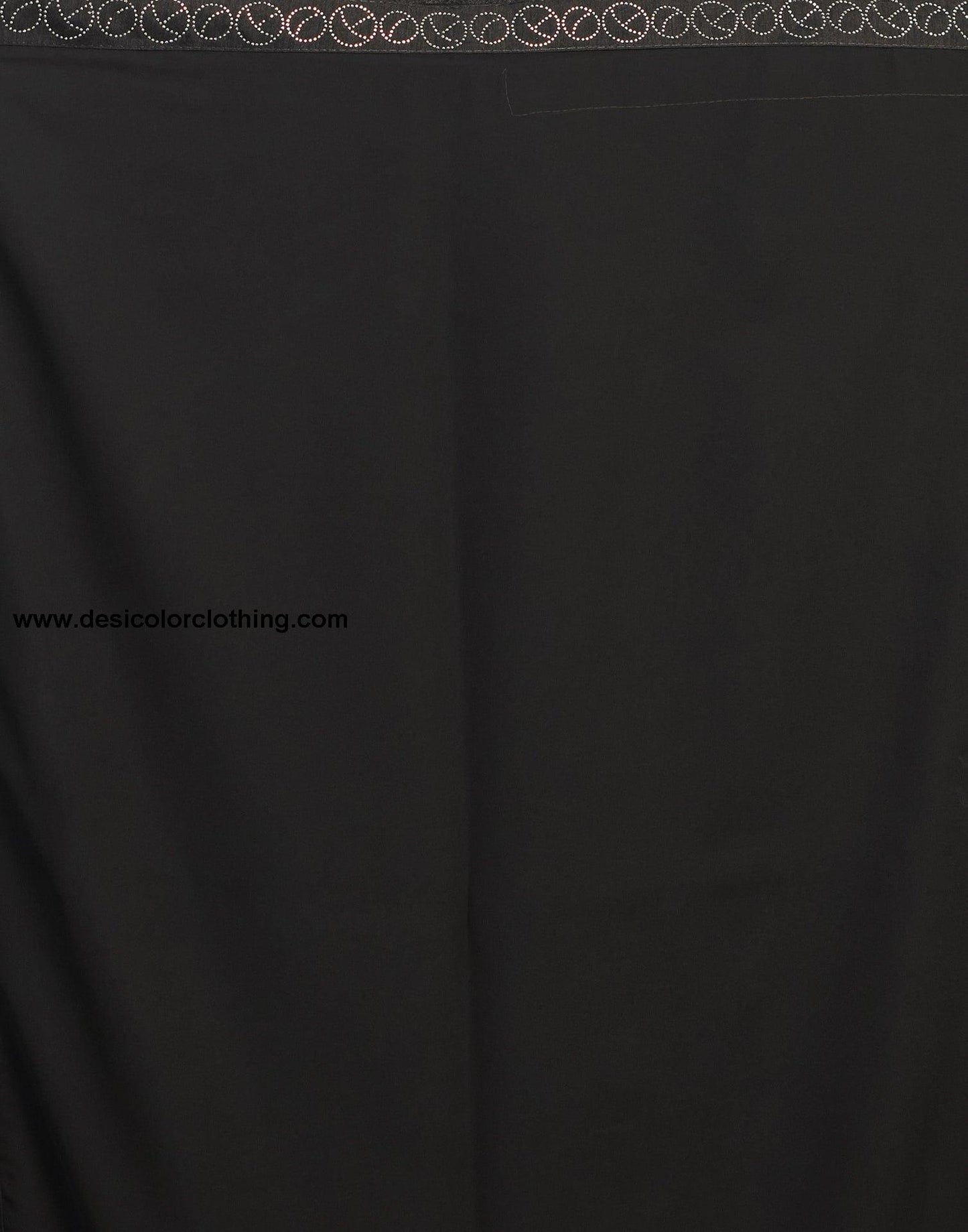 Black Georgette Stone Work Plain Saree