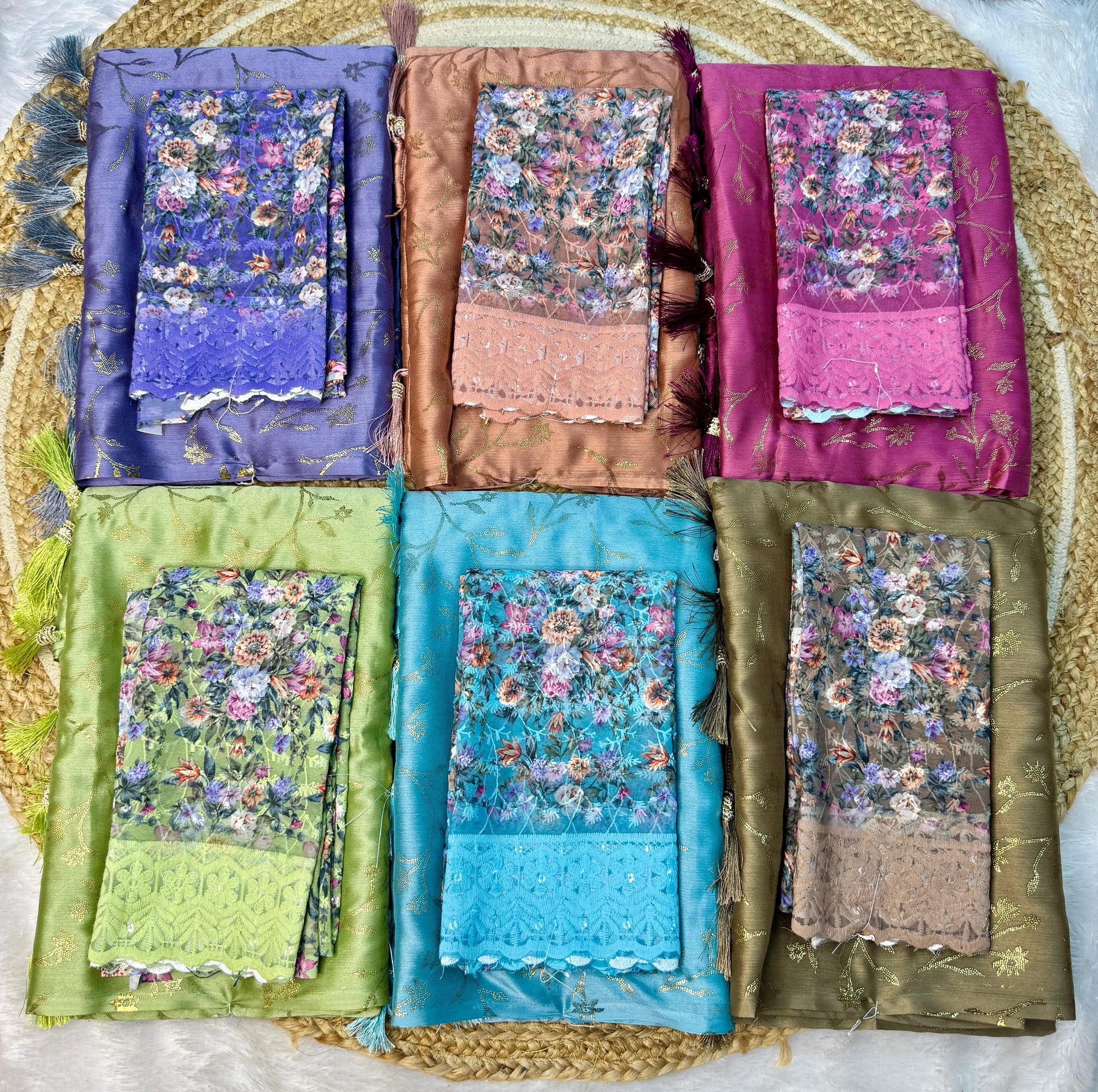Product Image - Designer Georgette Saree with Foil Work | Ethnic Festive Wear