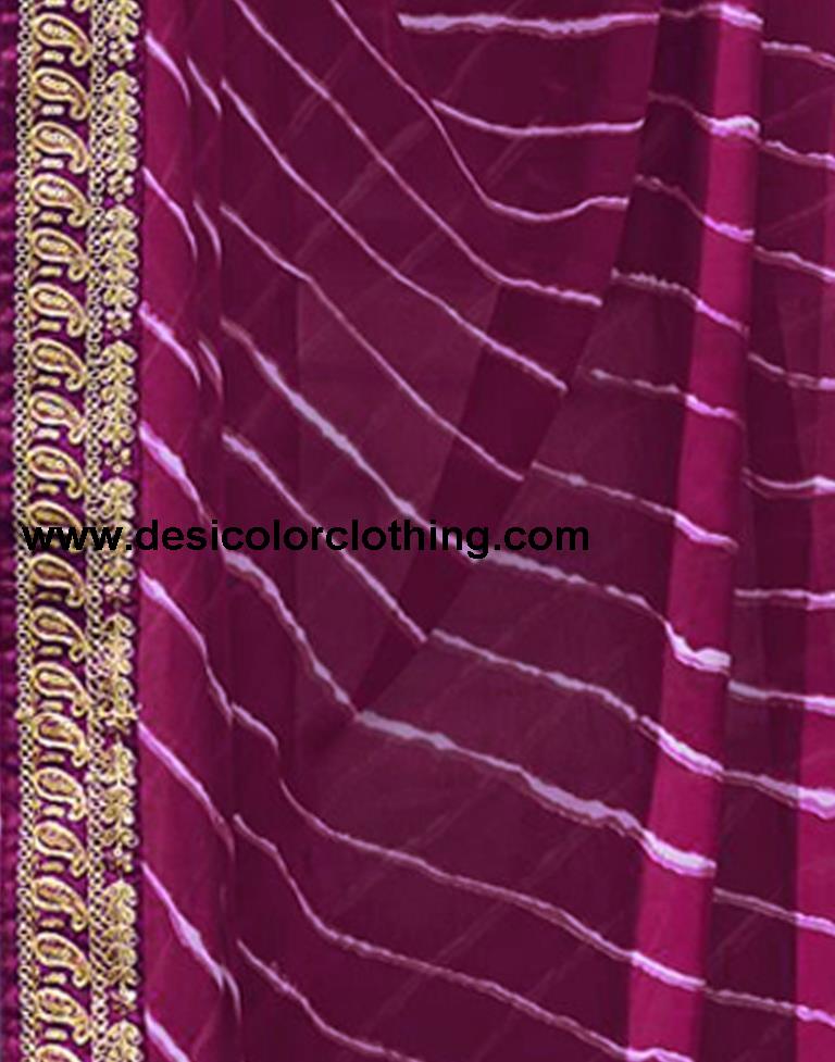 Purple Georgette Saree