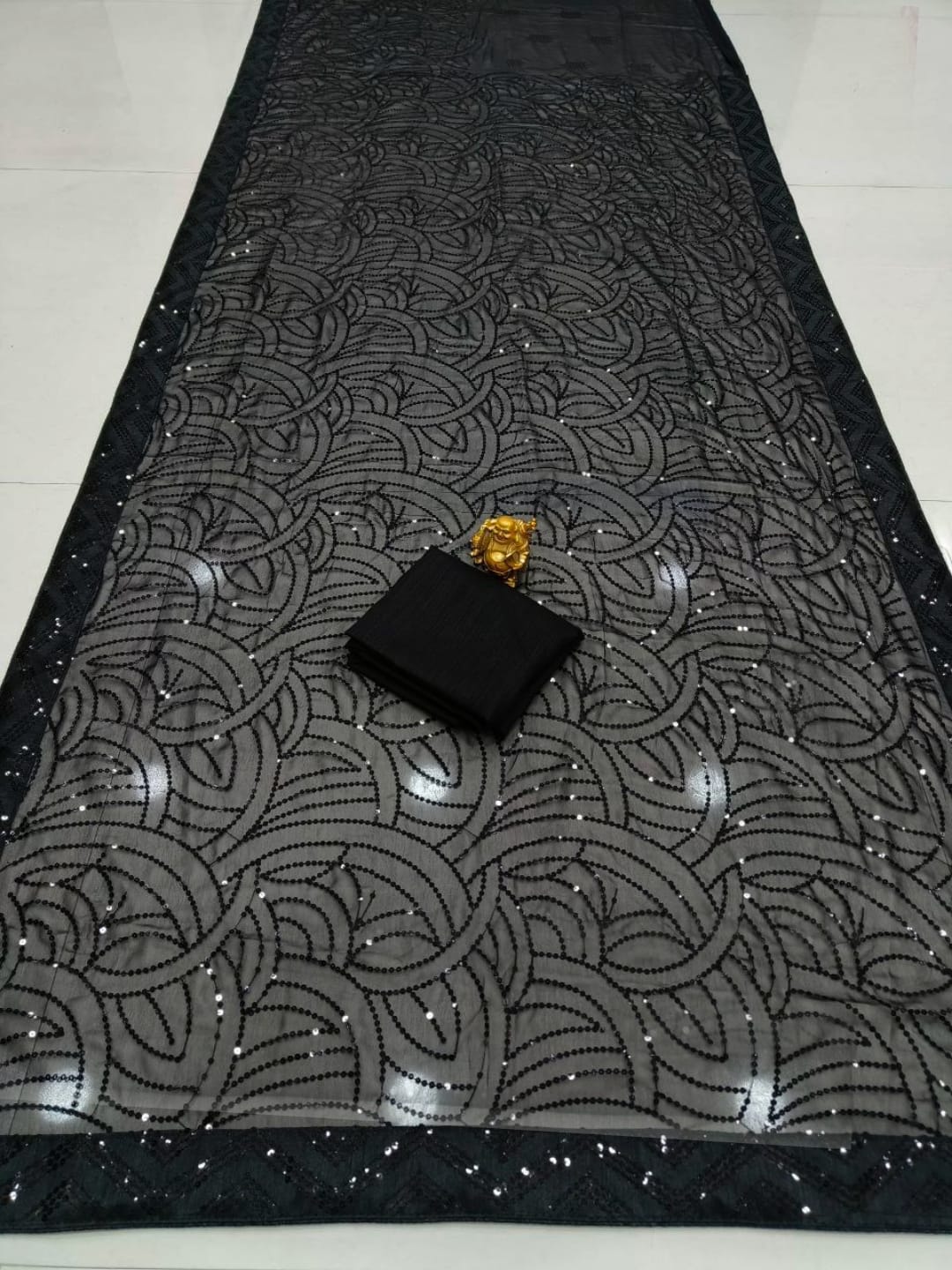 Product Image - Designer Saree in Dola Silk with Batik & Chikankari Work