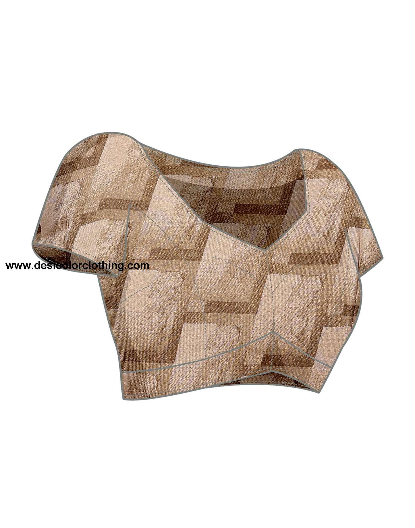 Beige Printed Georgette Saree