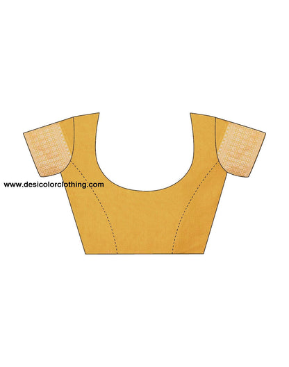 Yellow Jacquard Silk Saree