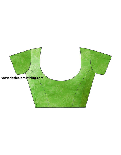 Parrot Green Printed Georgette Saree