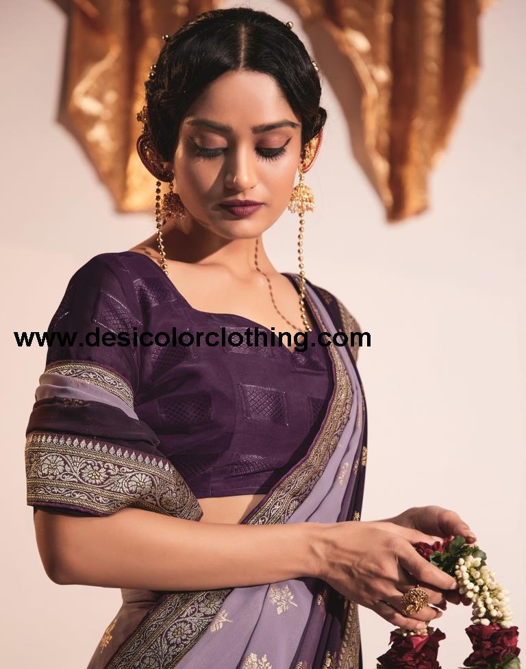 Wine Georgette Saree