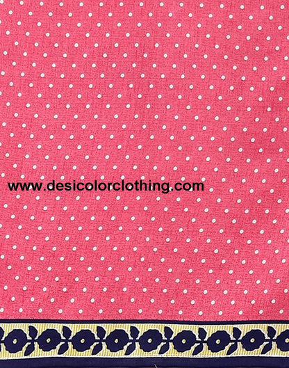 Pink Printed Cotton Unstitched Salwar Suit Material