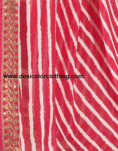 Rose Pink Printed Georgette Saree